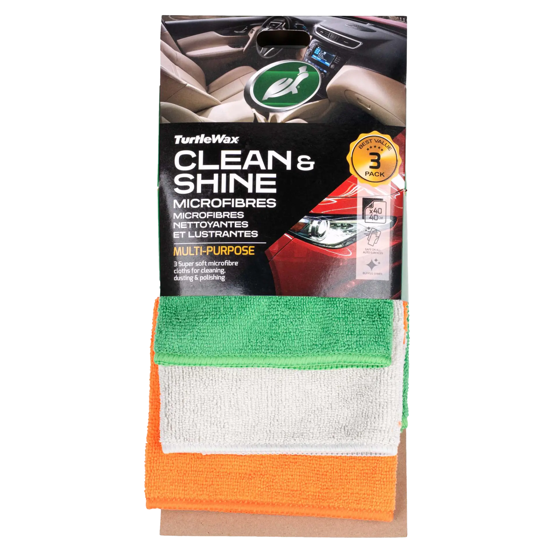 CLEAN & SHINE MICROFIBRES ΣΕΤ 3 ΠΕΤΣΕΤΩΝ